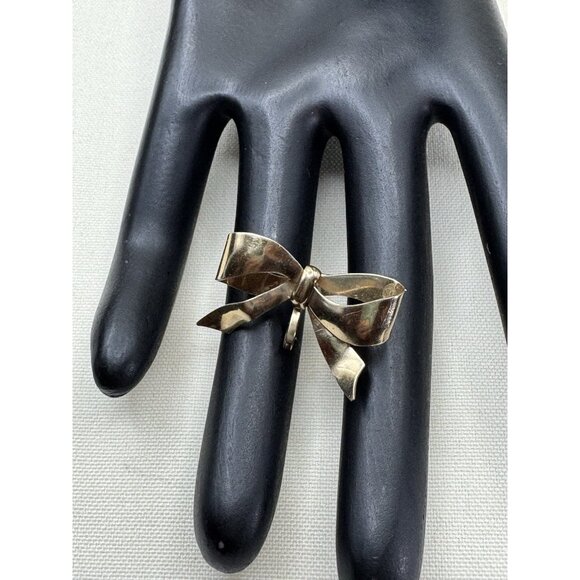 Gold Filled 12K  Bow Ribbon 3D CA Carl Art Signed Vintage Pin/Brooch - Picture 5 of 6